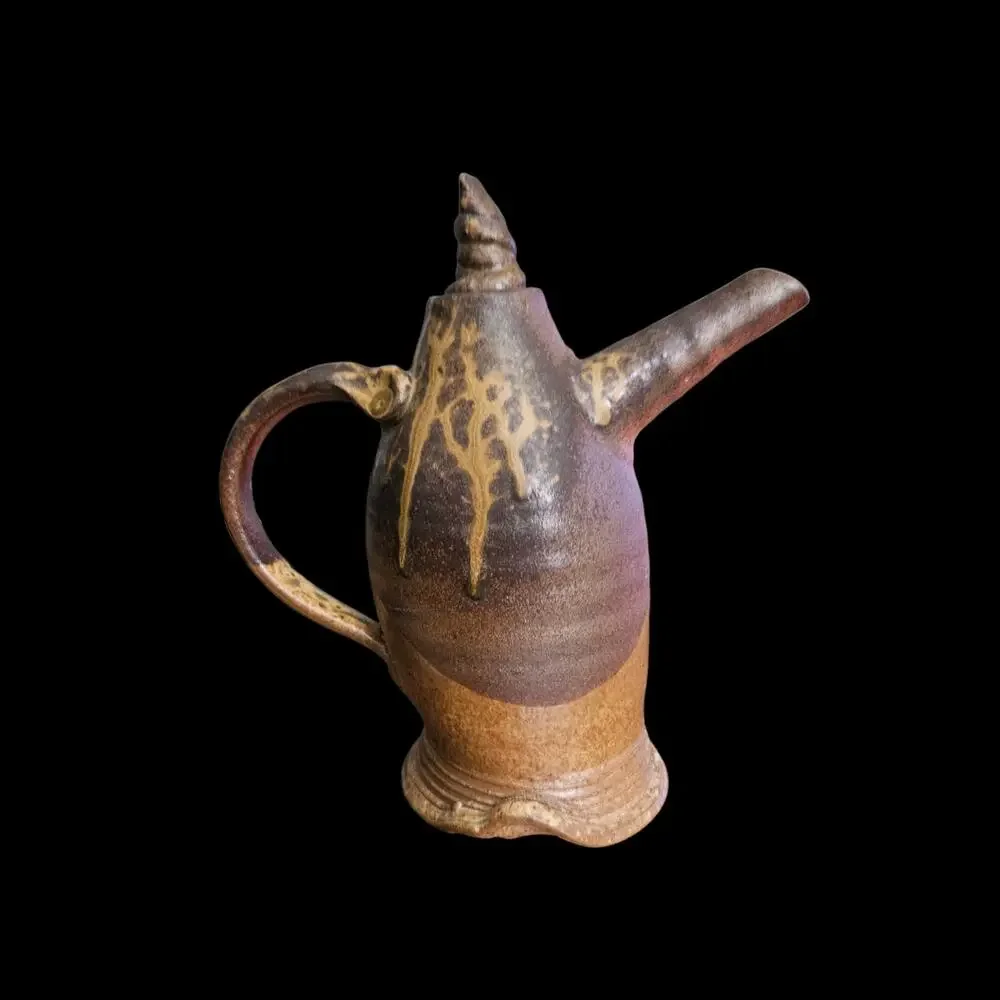 Studio Pottery Handmade Ceramic Pitcher with Stopper Drip Glaze Signed